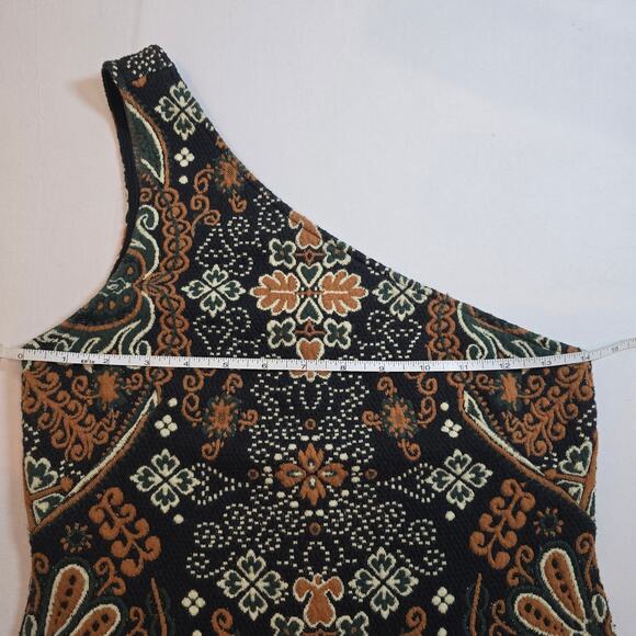 Anthropologie One Shoulder Jacquard Midi Dress - Picture 7 of 12